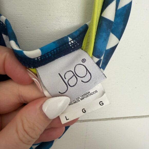 Jag Women’s Large Blue Green Tankini Swim Top - Picture 2 of 5